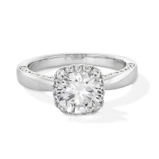 2.00 CT. T.W. Certified Lab-Created Diamond Cushion Frame Engagement Ring in 14K White Gold (F/VS2)