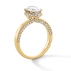 2.00 CT. T.W. Oval Certified Lab-Created Diamond Frame Engagement Ring in 14K Gold (F/VS2)