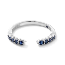 Vera Wang Love Collection Blue Sapphire Graduated Open Shank Band in Sterling Silver