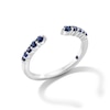 Vera Wang Love Collection Blue Sapphire Graduated Open Shank Band in Sterling Silver