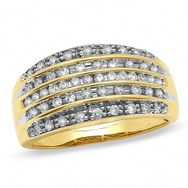 Previously Owned - 0.50 CT. T.W. Diamond Five Row Anniversary Band in 10K Gold|Peoples Jewellers