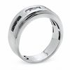 Thumbnail Image 1 of Previously Owned - Men's 0.30 CT. T.W. Enhanced Black and White Diamond Three Channel Band in 14K White Gold