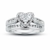 Previously Owned - 0.75 CT. T.W. Diamond Heart Bridal Set in 14K White Gold