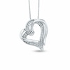 Thumbnail Image 0 of Previously Owned - 0.085 CT. T.W. Diamond Overlap Heart Pendant in Sterling Silver