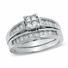 Thumbnail Image 0 of Previously Owned - 0.50 CT. T.W. Princess-Cut Quad Diamond Bridal Set in 14K White Gold