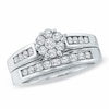 Thumbnail Image 1 of Previously Owned - 1.00 CT. T.W. Composite Diamond Flower Bridal Set in 14K White Gold