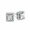 Thumbnail Image 1 of Previously Owned - 0.05 CT. T.W. Diamond Square Stud Earrings in Sterling Silver