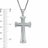 Previously Owned - Men's Diamond Accent Cross Pendant in Stainless Steel - 24"