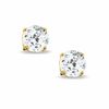 Thumbnail Image 0 of Previously Owned - 6.0mm Lab-Created White Sapphire Stud Earrings in Sterling Silver with 14K Gold Plate