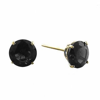 Previously Owned - 5.0mm Black Sapphire Stud Earrings in 10K Gold