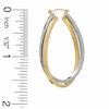 Previously Owned - Oval Bypass Earrings in Sterling Silver and 14K Gold