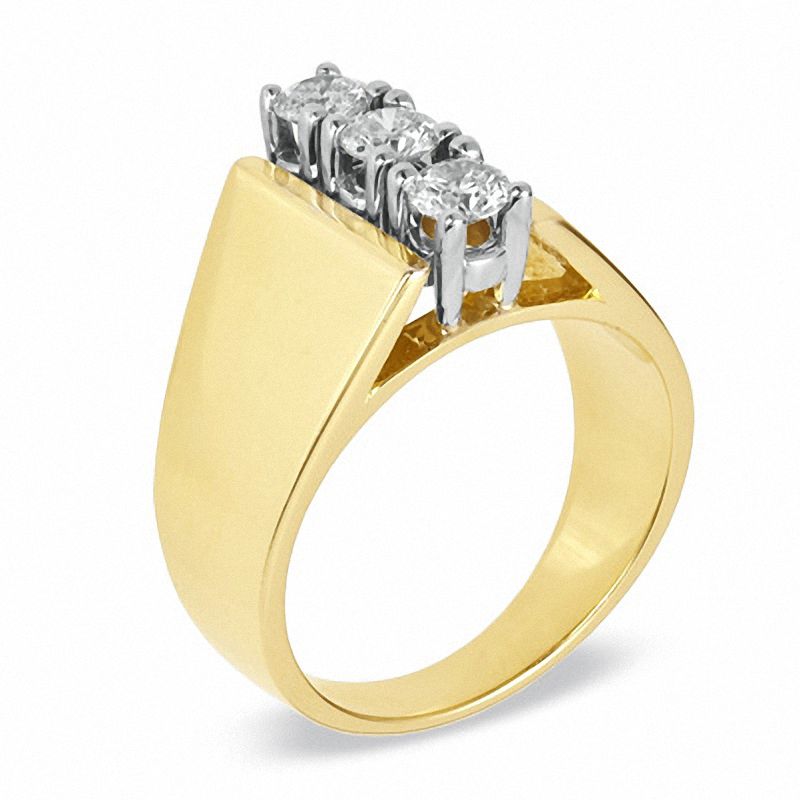 Main Image 2 of Previously Owned - 0.51 CT. T.W. Diamond Linear Past Present Future® Ring in 14K Gold