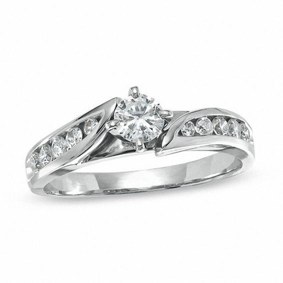 Previously Owned - Ladies' 0.50 CT. T.W. Diamond Engagement Ring in 14K White Gold