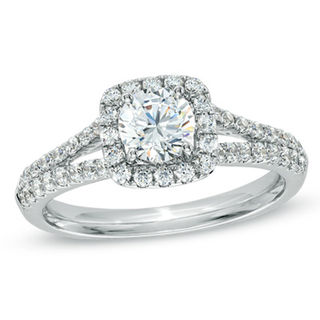 Previously Owned - Celebration  Fire™ 1.00 CT. T.W. Diamond Engagement Ring in 14K White Gold (H-I/SI1-SI2)