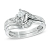 Thumbnail Image 0 of Previously Owned - 0.33 CT. T.W. Princess-Cut Diamond Swirl Bridal Set in 10K White Gold