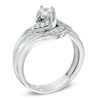 Thumbnail Image 1 of Previously Owned - 0.33 CT. T.W. Princess-Cut Diamond Swirl Bridal Set in 10K White Gold