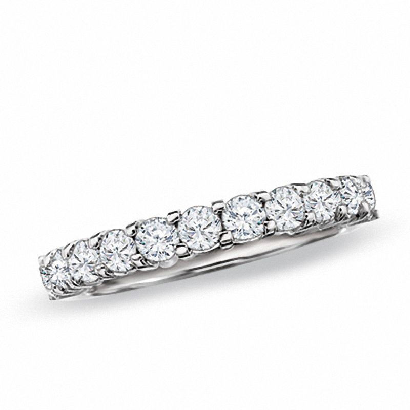 Main Image 1 of Previously Owned - 1.00 CT. T.W. Diamond Prong Band in 14K White Gold