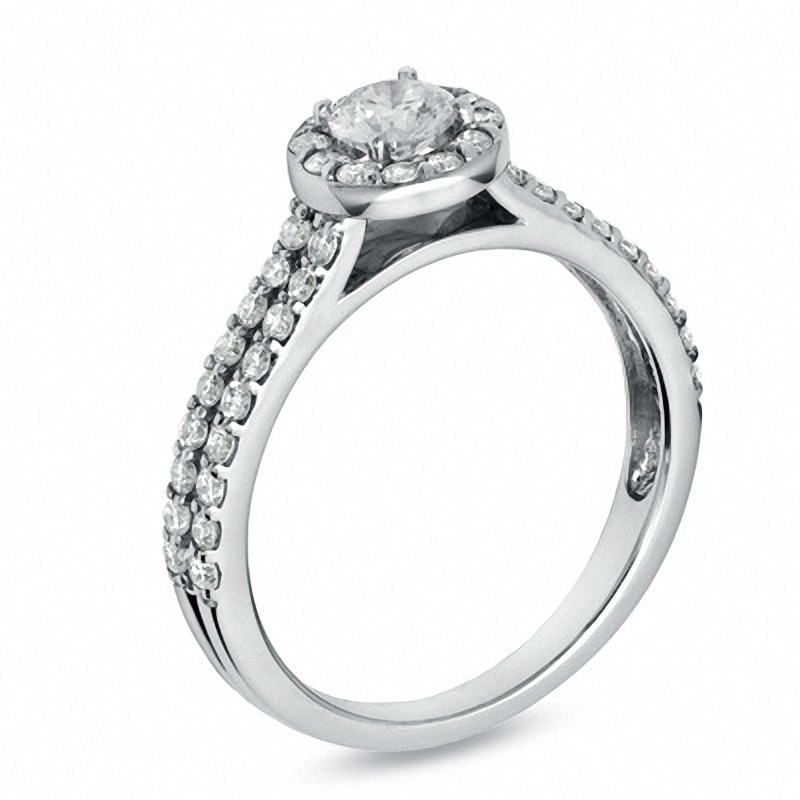 Previously Owned - 0.88 CT. T.W.  Diamond Framed Engagement Ring in 14K White Gold (I/I1)|Peoples Jewellers