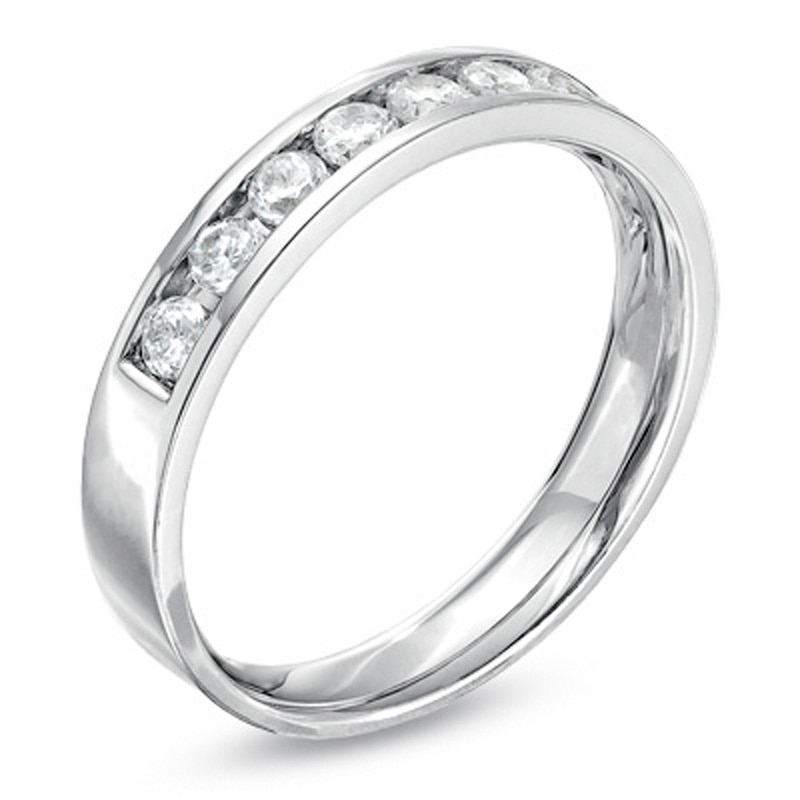 Previously Owned - Ladies' 0.50 CT. T.W. Diamond Channel Band in 14K White Gold (I/I2)