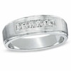 Thumbnail Image 0 of Previously Owned - Men's 0.25 CT. T.W. Diamond Five Stone Wedding Band in 14K White Gold