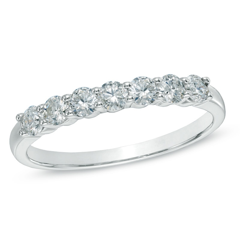 Main Image 1 of Previously Owned - 0.50 CT. T.W. Diamond Seven Stone Band in 14K White Gold (I/I2)