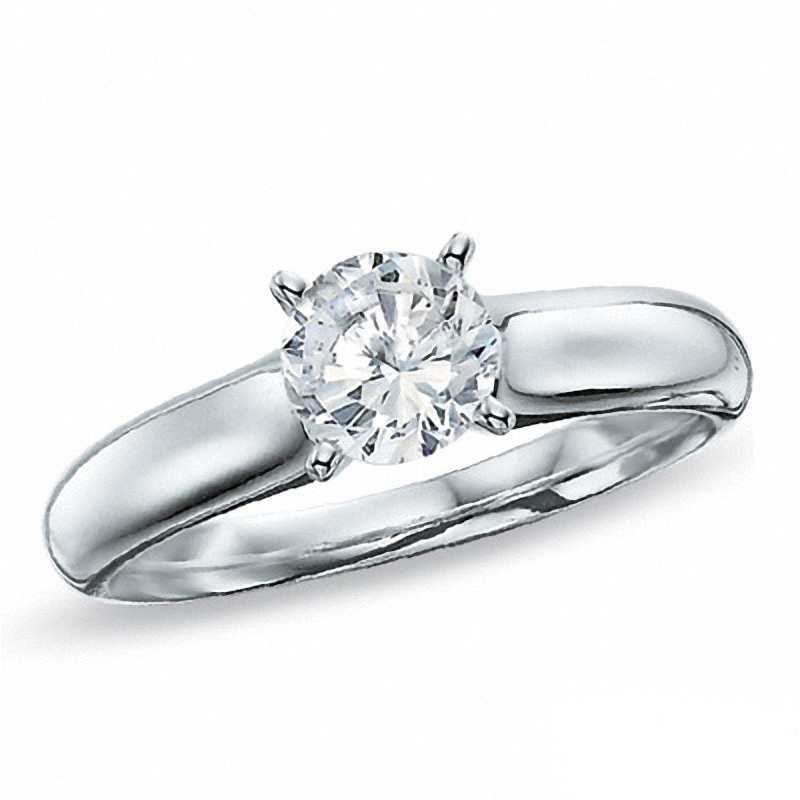 Main Image 1 of Previously Owned - 0.50 CT.   Diamond Solitaire Engagement Ring in 14K White Gold