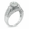 Thumbnail Image 2 of Previously Owned - 1.25 CT. T.W. Diamond Cluster Collar Engagement Ring in 10K White Gold