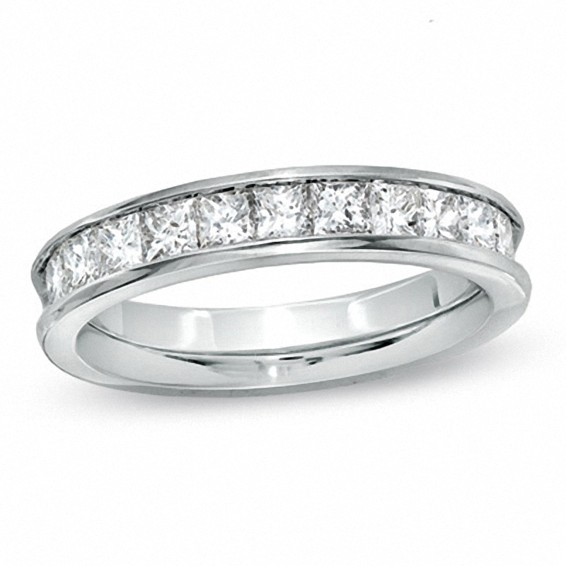 Main Image 1 of Previously Owned - 1.00 CT. T.W. Princess-Cut Diamond Wedding Band in 14K White Gold