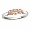 Thumbnail Image 0 of Previously Owned - Cherished Promise Collection™ 0.04 CT. T.W. Diamond Triple Heart Promise Ring in Sterling Silver