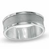 Previously Owned - Men's 8.0mm Comfort Fit Satin Stepped Edge Band in Titanium