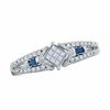 Previously Owned - Cherished Promise Collection™ 0.21 CT. T.W. Diamond and Sapphire Promise Ring in 10K White Gold