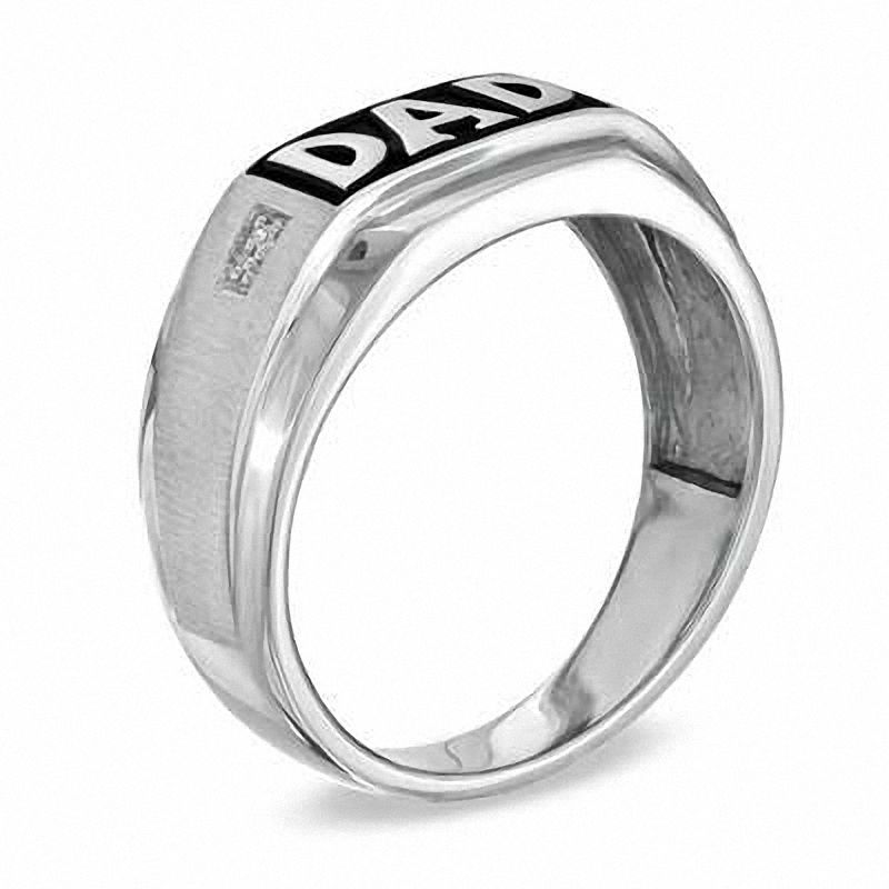 Previously Owned - Men's Diamond Accent "DAD" Ring in 10K White Gold