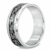 Thumbnail Image 1 of Previously Owned - Men's 8.0mm Grey Carbon Fibre Wedding Band in Stainless Steel