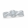 Thumbnail Image 1 of Previously Owned - 0.33 CT. T.W. Diamond Braid Bridal Set in 10K White Gold