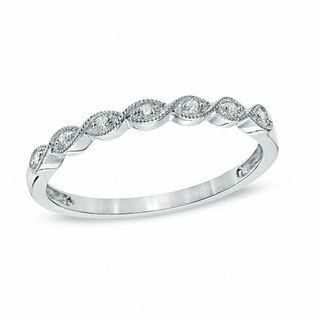 Previously Owned - Diamond Accent Milgrain Anniversary Band in 10K White Gold