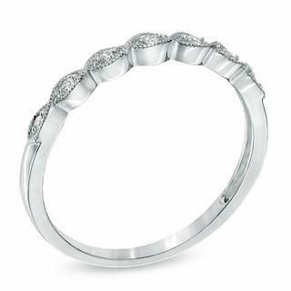 Previously Owned - Diamond Accent Milgrain Anniversary Band in 10K White Gold