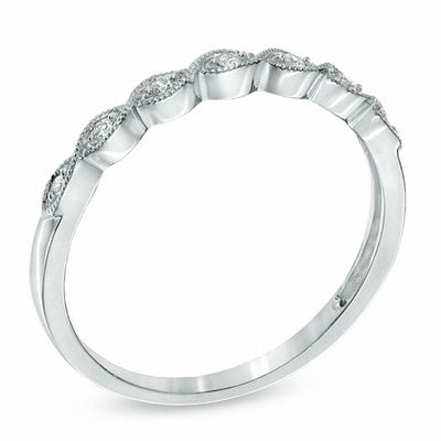 Previously Owned - Diamond Accent Milgrain Anniversary Band in 10K White Gold