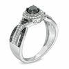 Thumbnail Image 1 of Previously Owned - 0.75 CT. T.W. Enhanced Black and White Diamond Woven Ring in 10K White Gold