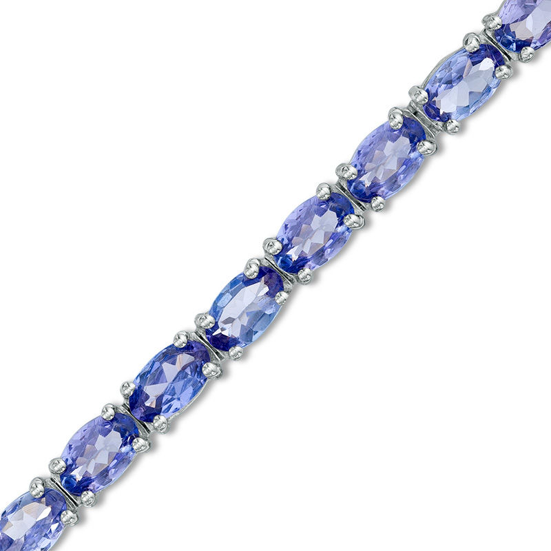 Previously Owned - Oval Tanzanite Line Bracelet in Sterling Silver - 7.5"|Peoples Jewellers
