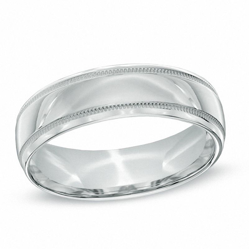 Main Image 1 of Previously Owned - Men's 6.0mm Comfort Fit Wedding Band in Sterling Silver