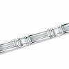 Thumbnail Image 0 of Previously Owned - Men's 0.25 CT. T.W. Diamond Double Row Link Bracelet in Stainless Steel - 8.5"