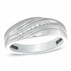 Thumbnail Image 0 of Previously Owned - Men's Diamond Accent Slant Wedding Band in 10K White Gold