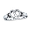 Previously Owned - Open Hearts by Jane Seymour™ Enhanced Black and White Diamond Accent Promise Ring in Sterling Silver