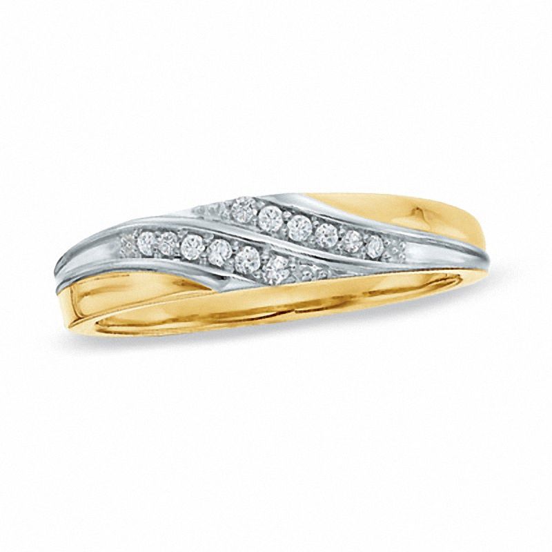 Previously Owned - Diamond Accent Slant Wedding Band in 10K White Gold|Peoples Jewellers