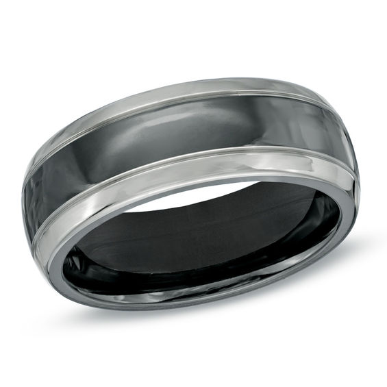 Previously Owned - Men's 8.0mm Wedding Band in Black Titanium