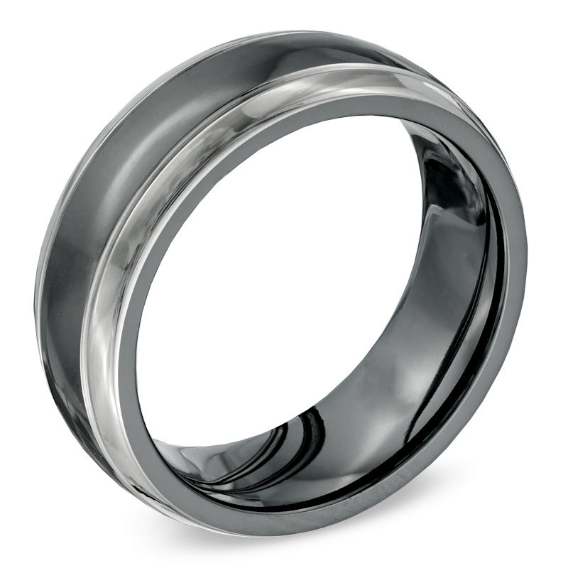 Previously Owned - Men's 8.0mm Wedding Band in Black Titanium