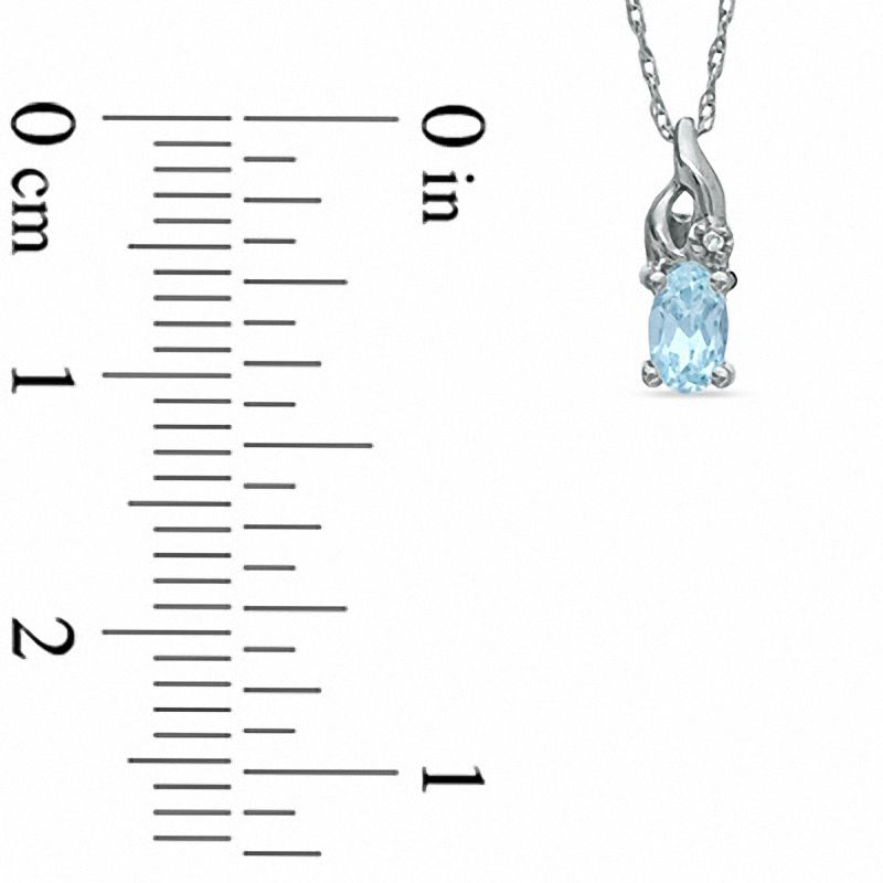 Previously Owned - Oval Aquamarine and Diamond Accent Ring, Pendant and Earrings Set in 10K White Gold