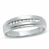 Thumbnail Image 1 of Previously Owned - Men's 0.10 CT. T.W. Diamond Wedding Band in 10K White Gold