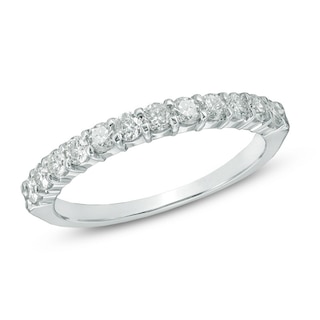 Previously Owned - Ladies' 0.50 CT. T.W. Diamond Pavé Wedding Band in 14K White Gold (I/SI2)