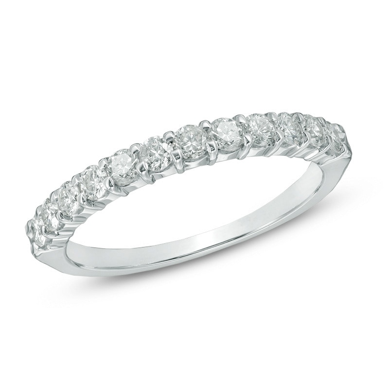 Previously Owned - Ladies' 0.50 CT. T.W. Diamond Pavé Wedding Band in 14K White Gold (I/SI2)|Peoples Jewellers